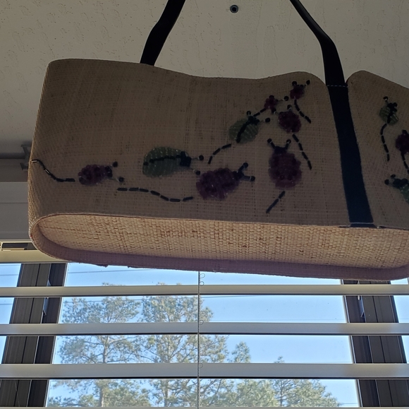 NATURAL STRAW PURSE HANDBAG BEADING MEDIUM MADE IN PHILIPPINES NWOT - Picture 5 of 16